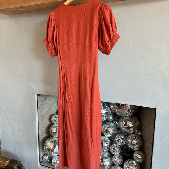 Lucca Couture Bow Tie Dress in Blood Orange / Size S - Picture 4 of 5